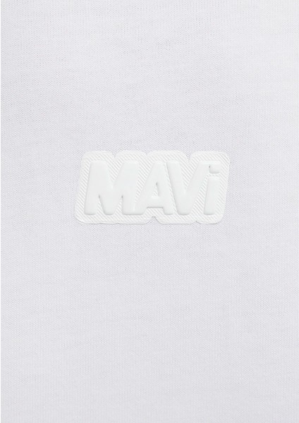 Mavi Logo Baskılı Beyaz Tişört 0613349-620