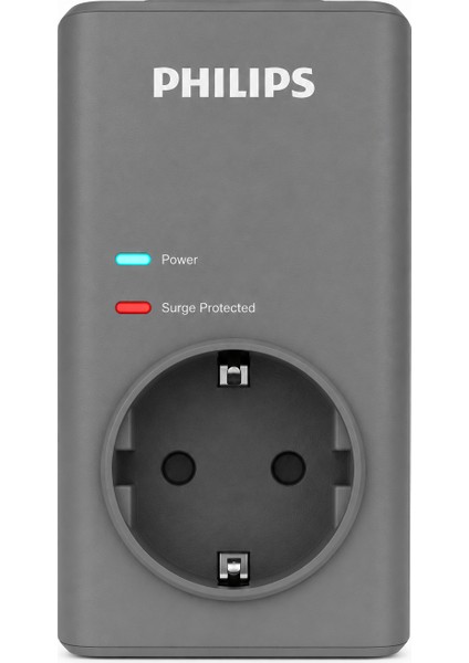 Philips CHP7010G/10 1140 Joule Tekli Akım Korumalı Priz, Gri