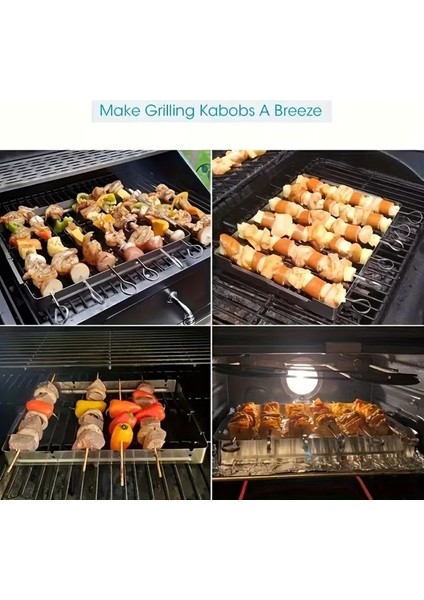 10'lu Paslanmaz Çelikk Şiş Seti (20 Cm) - Airfryer &amp; Mangal modelleri