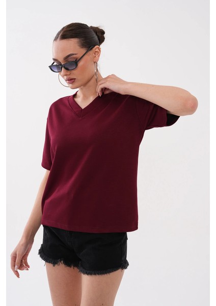 V Yaka Kristal T-Shirt modelleri