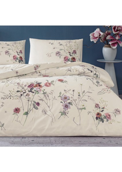 Çift Kişilik Nevresim Takımı Kiara Ekru Çiçekli Desen 200 x 220 cm Pamuklu Kumaş fiyatları