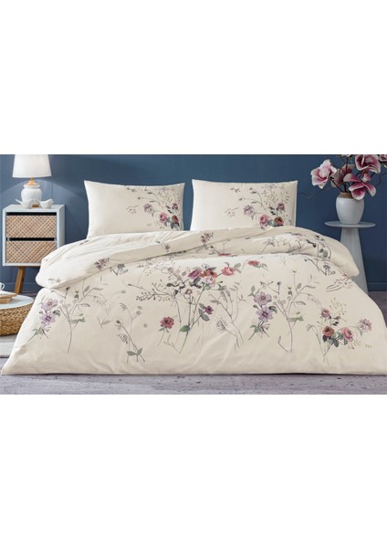 Çift Kişilik Nevresim Takımı Kiara Ekru Çiçekli Desen 200 x 220 cm Pamuklu Kumaş modelleri