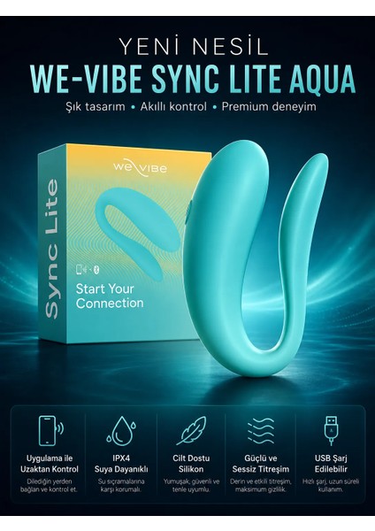 Sync Lite Aqua Giyilebilir App Kontrollü Çiftlere Özel Vibratör
