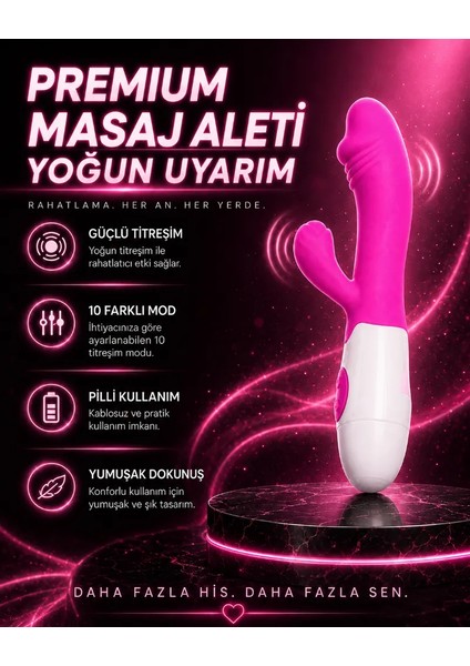 10 Modlu Özel Klitoris ve Rabit Titreşimli Vibratör