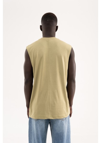 Erkek Oversize Bisiklet Yaka Basic Atlet Küf Yeşili fırsatları