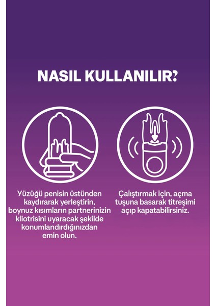 Titreşimli Halka ve Vibratör Seti 1 Adet Su Geçirmez Özellik ile Gizli Kullanım için