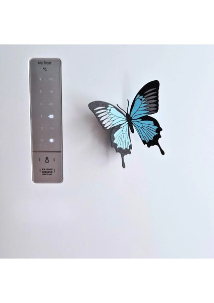 Kelebek Desenli Buzdolabı Magneti Light Blue - Gri indirimleri