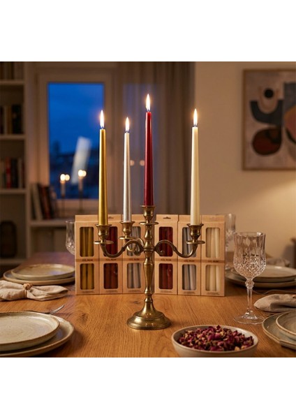 4pcs Candle Metalik Renkler Şamdan Mum 25CM (5250) modelleri