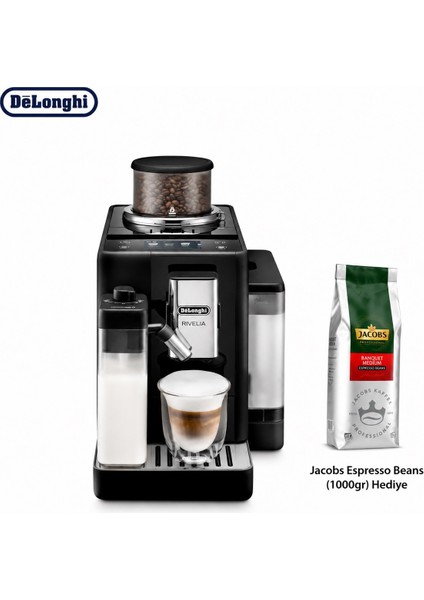 DeLonghi Siyah Akıllı Kahve Makinesi, Dokunmatik Ekran, Yüksek Basınç, Taze Çekirdek Öğütme, Sütlü Içecek Seçenekleri ve Modern Kullanım Deneyimi Pratik Kullanım, Kolay Temizlik ve Kompakt Mutfak Uyumuyla