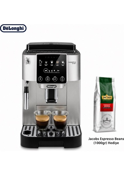 DeLonghi Gümüş Siyah Tam Otomatik Kahve Makinesi, Çekirdek Öğütme, Cappuccino Hazırlama, Süt Köpürtme ve Günlük Yoğun Kullanım Için Kolay Kontrol Deneyimi Sunar