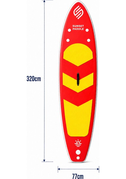 Crazy Fan Sarı Kırmızı Şişme SUP Board / Paddle Board 320 cm