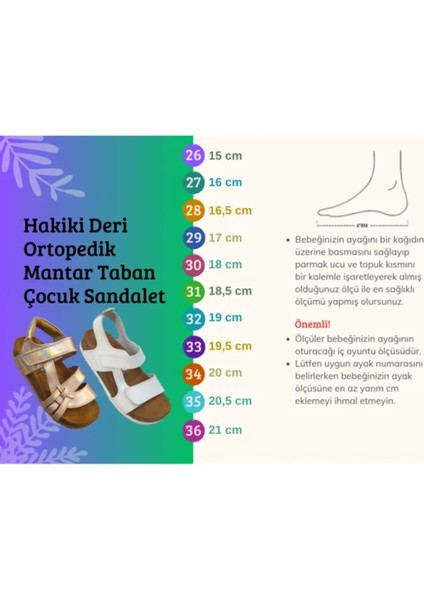 Renkli Baskılı Deri ve Ortopedik Çocuk Sandalet indirimleri