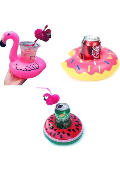Karpuz 3lü Şişme Havuz Deniz Bardak Tutucu Float Bar Seti modelleri