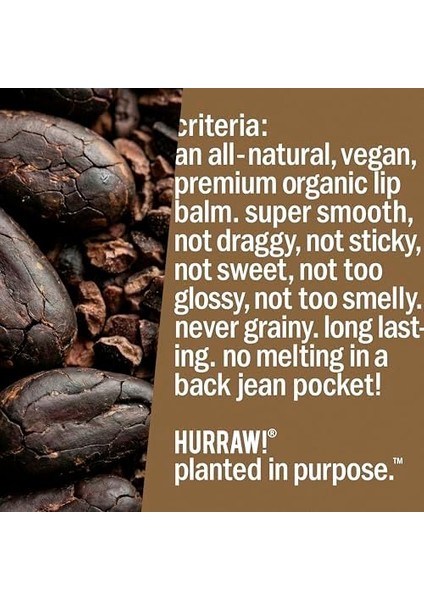 Hurraw Chocolate Lip Balm/chocolate modelleri