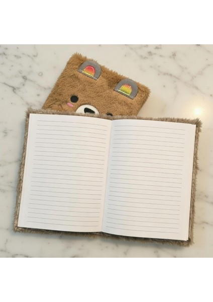 Sevimli Peluş Çizgili Defter fiyatları