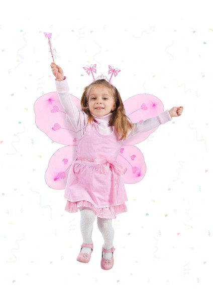 Pembe Kız Seti – 50 cm Kanadı, Taç Asa fiyatları