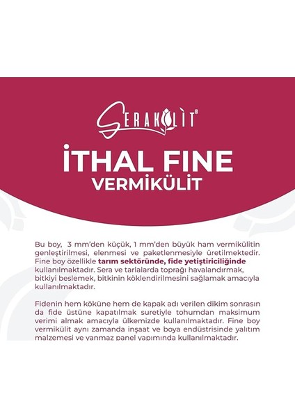 Ithal (Palabora) Vermikülit – Fine 100 Litre indirimleri