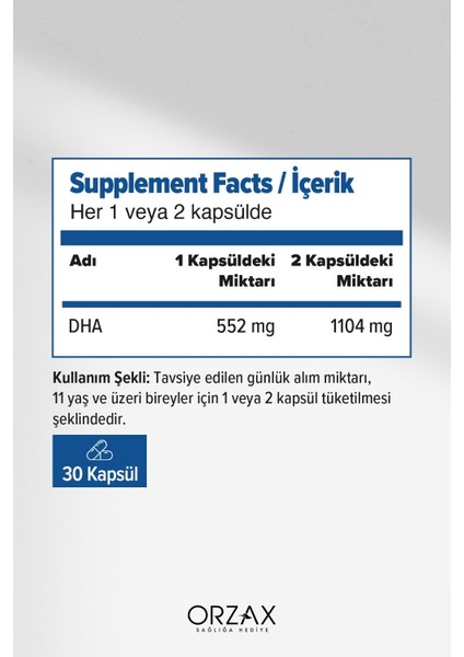 Ocean Dha Bitkisel Omega 3 30 Kapsül x 2 Adet fiyatları