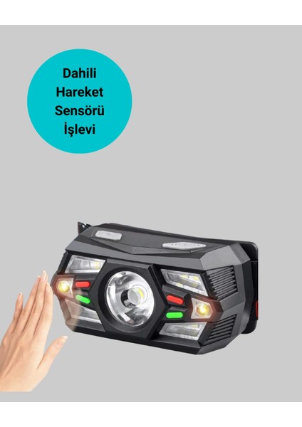 El Sensörlü LED Far Suya Dayanıklı Şarjlı Kafa Lambası modelleri