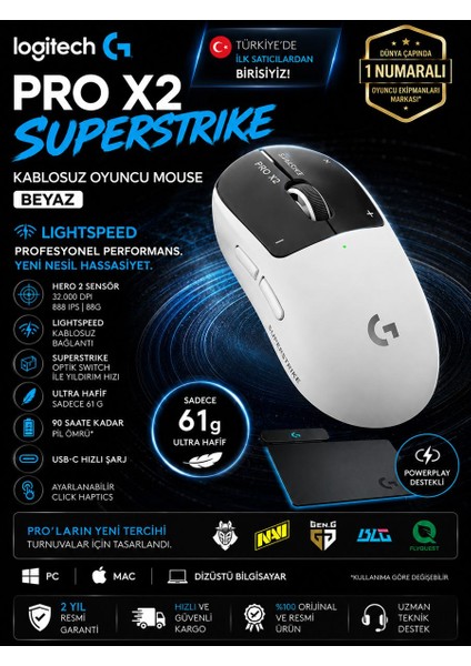 Logitech Logıtech G Pro X2 Superstrike Kablosuz Oyuncu Mouse Fiyatı