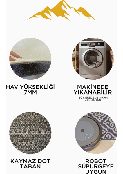 Modern Dijital Baskı Kaymaz Taban Halı H1139 fırsatları
