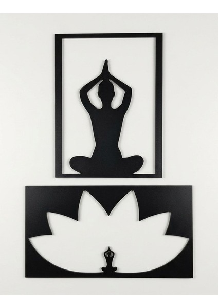 Yoga ve Meditasyon Temalı Ahşap Tablo Seti fiyatları