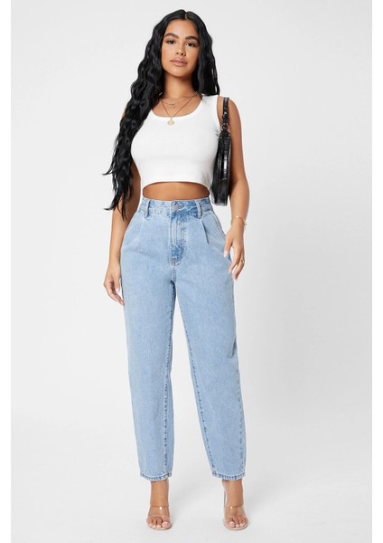 Kadın Beyaz Kare Yaka Crop Top Bluz modelleri