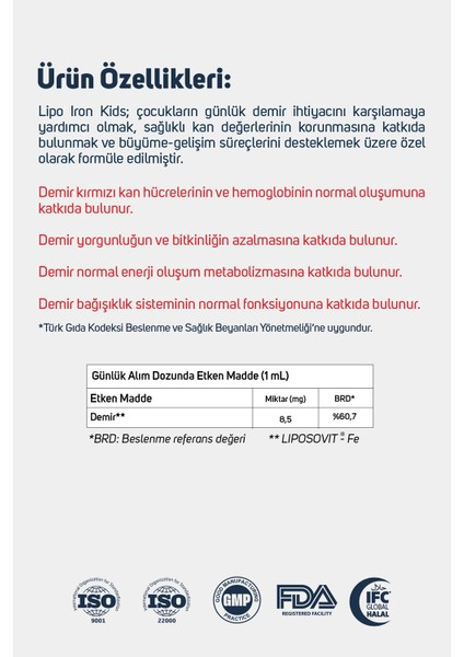 Sıdrex Lıpo Iron Kıds 30 ml modelleri