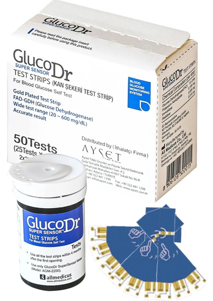 Glucodr Super Sensor Test Şeritleri 50 Adet Profesyonel Kalite Medikal Standartlara Uygun fiyatları
