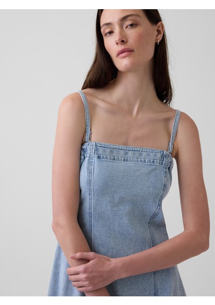 Kadın Açık Mavi Denim Midi Elbise fırsatları