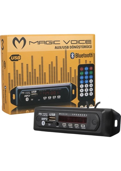 USB-400 Araba Çakmaklık Girişli Bluetooth/USB/TF/FM Destekli MP3 Çalar Modülü