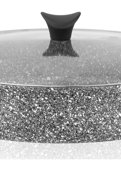 3465 Ultra Granit Basık Tencere 24 cm Granit Kaplama Isıya Dayanıklı Tekli Tencere