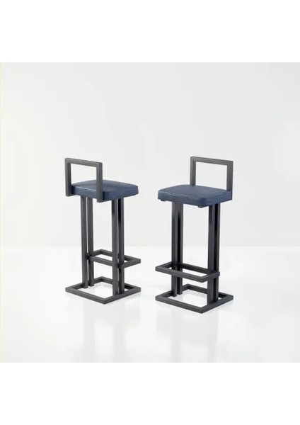 Line Siyah Metal Bar Sandalyesi, Mavi modelleri