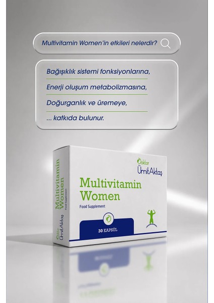 Multivitamin Women 30 Kapsül Vegan İçerik Bilgisi ile Kadınlar İçin Özel Formül fiyatları