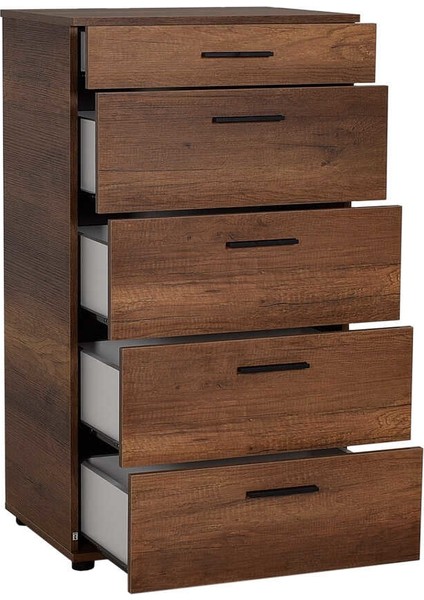 Adore Trendline 5 Çekmeceli Şifonyer Oslo Ceviz Renk 60 cm Modern Tasarım ve Ergonomik Kullanım modelleri
