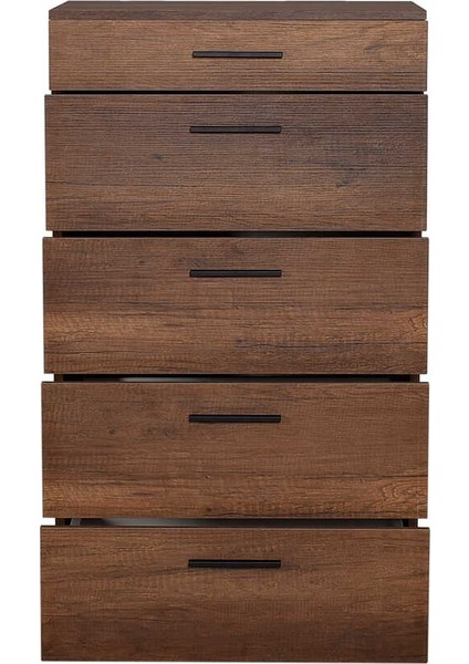 Adore Trendline 5 Çekmeceli Şifonyer Oslo Ceviz Renk 60 cm Modern Tasarım ve Ergonomik Kullanım fırsatları