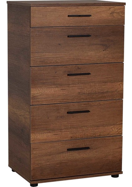 Adore Trendline 5 Çekmeceli Şifonyer Oslo Ceviz Renk 60 cm Modern Tasarım ve Ergonomik Kullanım indirimleri