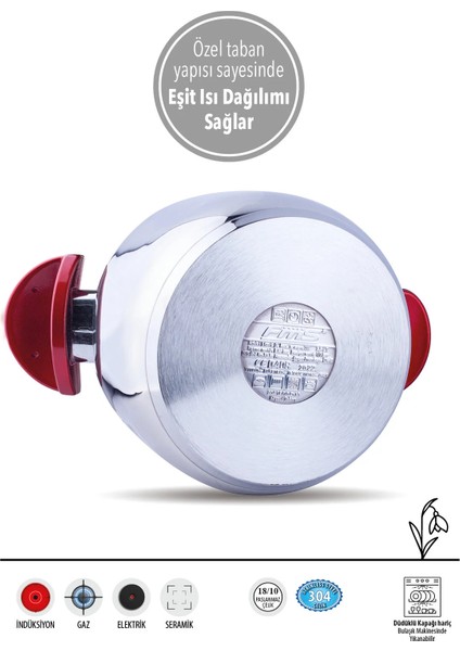 Düdüklü Tencere 7 lt 3003 Kırmızı modelleri