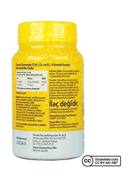Gummies Vitamin D3 K2 60 Çiğnenebilir Form modelleri