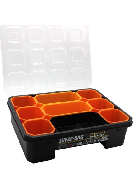 CUBE-100 Organizer Balıkçı Malzeme Kutusu Sağlam Plastik Yapı ve 9 Göz ile Kullanışlı fiyatları