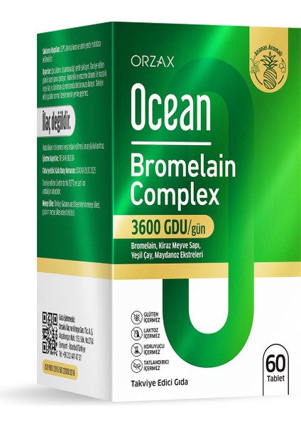 Bromelain Complex 60 Tablet Standart İçerik Menşei: Türkiye