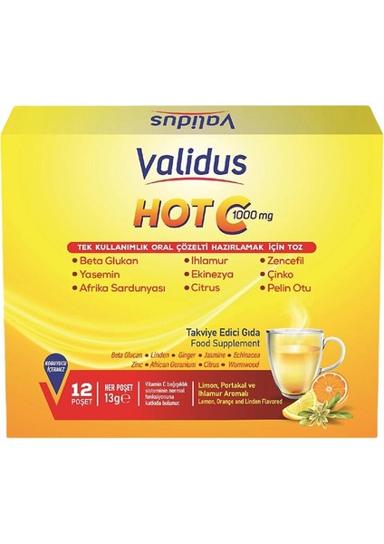 3 Adet Validus Hot C 13 Gr*12 fiyatları