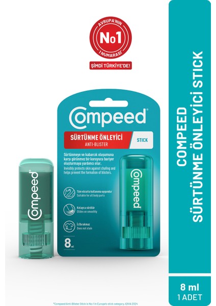 Sürtünme ve Kabarcık Oluşumuna Karşı Ayak ve Vücut İçin Sürtünme ve Kabarcık Önleyici Stick - 8 ml