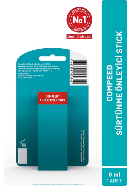 Sürtünme ve Kabarcık Oluşumuna Karşı Ayak ve Vücut İçin Sürtünme ve Kabarcık Önleyici Stick - 8 ml