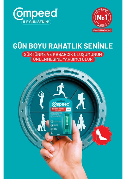 Sürtünme ve Kabarcık Oluşumuna Karşı Ayak ve Vücut İçin Sürtünme ve Kabarcık Önleyici Stick - 8 ml
