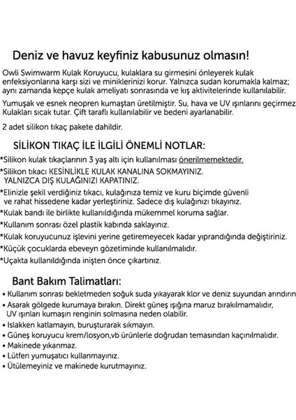 Swimwarm Kulak Koruyucu Siyah Yetişkin