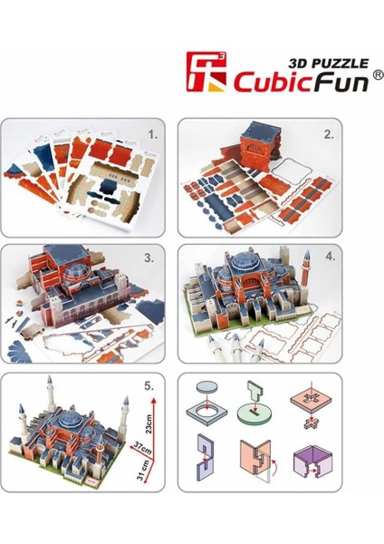 225 Parça 3D Puzzle: Ayasofya Camii modelleri