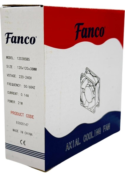 Kare Fan 120x120x38mm 220V fiyatları