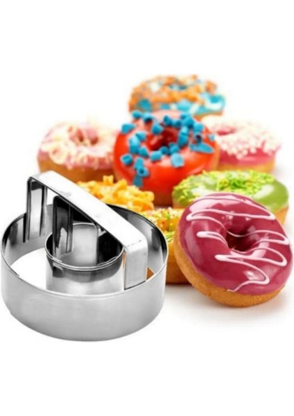 Narkalıp Yuvarlak Donut Kurabiye Kalıbı Temizlenebilir 7 cm Derinlik