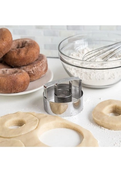 Narkalıp Yuvarlak Donut Kurabiye Kalıbı Temizlenebilir 7 cm Derinlik